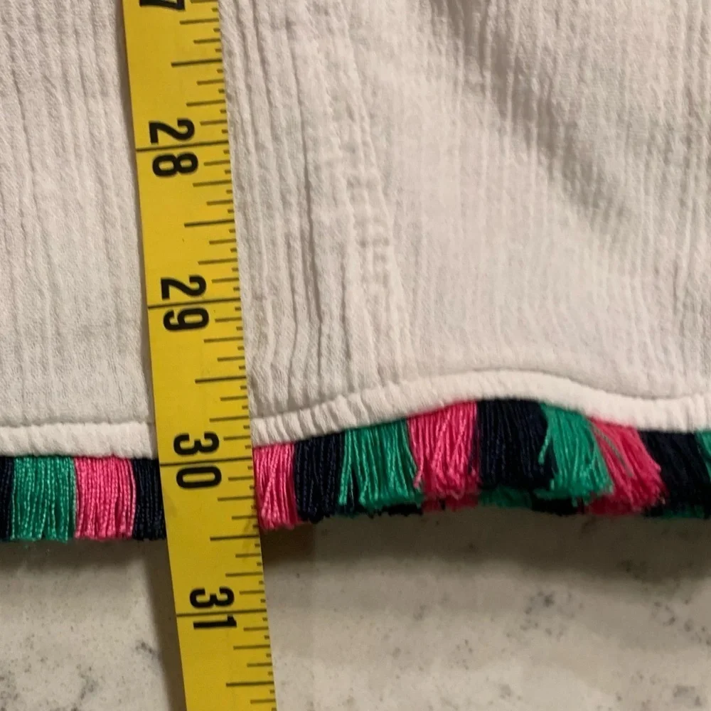 J. Crew White Swim Cover-Up Tunic with Pink Trim - S